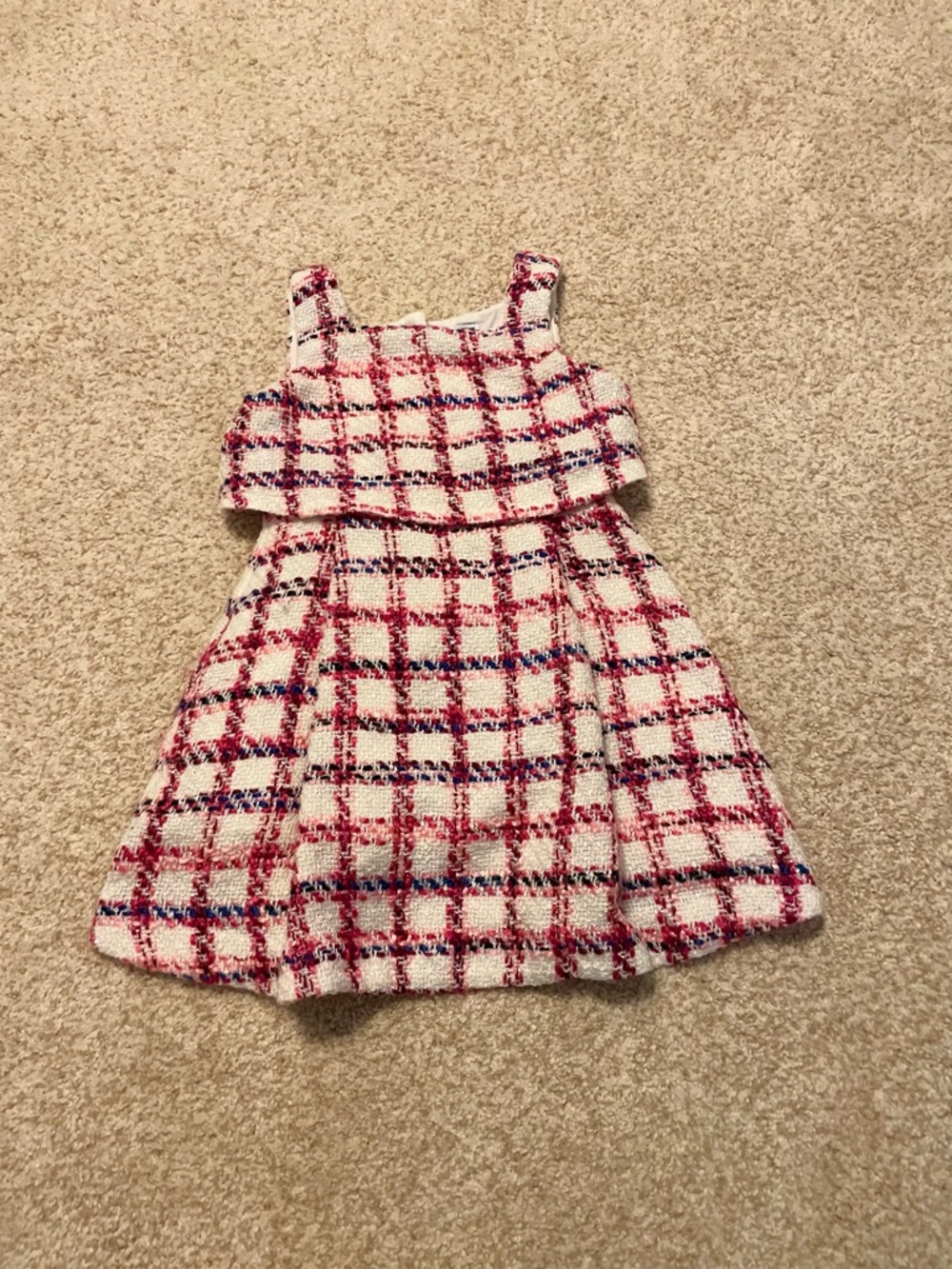Janie and Jacks Plaid Pink and White Kids Dress